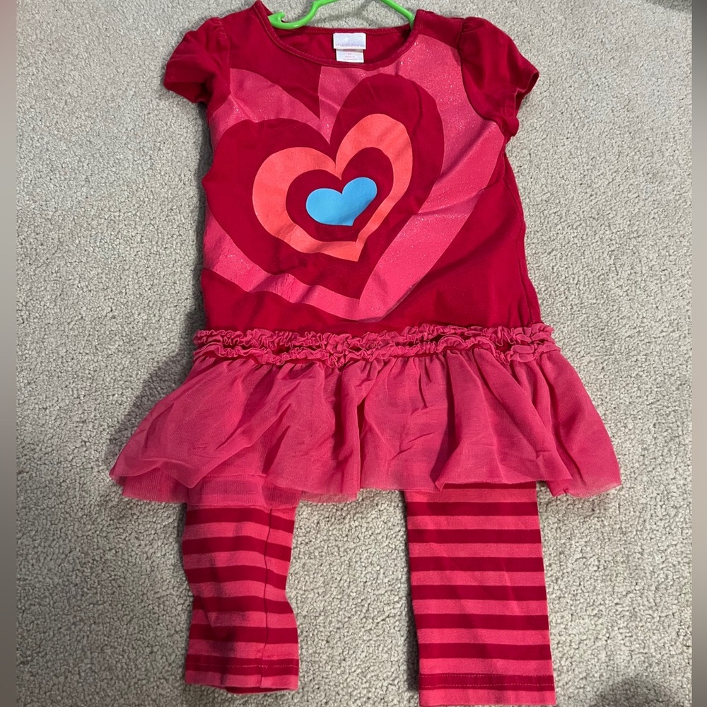 Girls Heart Matching Set 3T